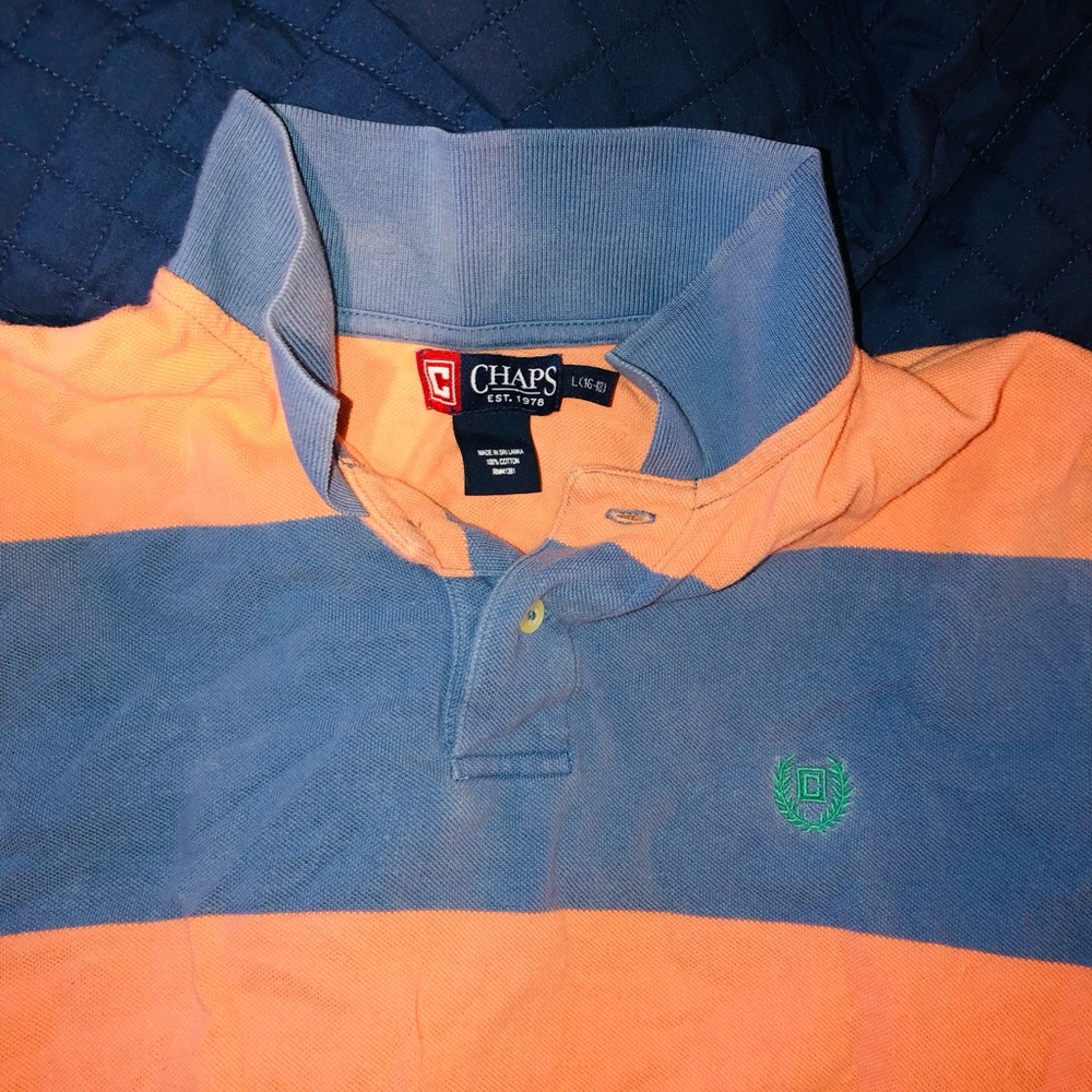 Chaps polo shirt orange and blue great condition
